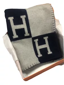 Hermes Classic Blue Blanket Vintage - Picture 1 of 6