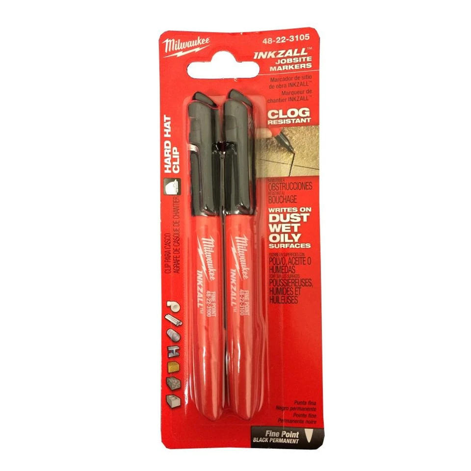 Milwaukee 48-22-3105 Inkzall Fine Point Black Marker (2-Pack) - Image 1 of 1