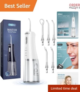 Water Dental Flosser Portable 300ML Rechargeable 4 Modes 5 Tips Waterproof - Picture 1 of 10