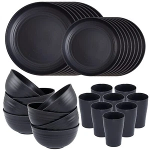 Wheat Straw Dinnerware Sets,Unbreakable Dinner Plates for 8,Microwave Dishwas... - Picture 1 of 9