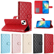 Flip Grid Leather Wallet Cover Case For 11 12 13 14 Pro Max XR X 6 7 8 SE