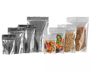 Silver/Clear Stand-Up Barrier Pouches - Resealable Bags - Packaging - Picture 1 of 10