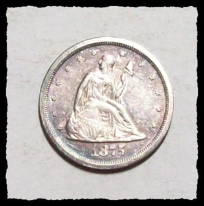 1875-S TWENTY CENT PIECE 20 CENT  Light Tone  Choice BU  #16D7 - Picture 1 of 5