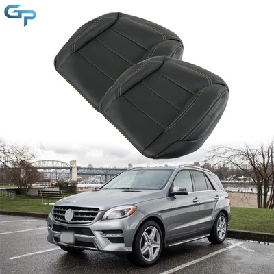 Front Pair Seat Cover For Mercedes Benz ML350 ML550 2012-2015 Black Leather - Image 1 of 4
