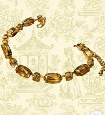 Natural Yellow Citrine 21.7 Total Carats In Classic Gold Plated Tennis Bracelet - Image 1 of 4