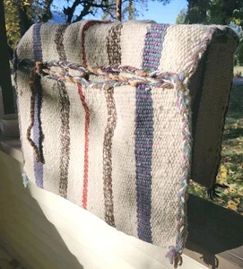 Bolso de Bolsillo Llama Tejido a Mano De Colección Manta Primitiva Arte Popular Lana Chuval-dd - Imagen 1 de 12