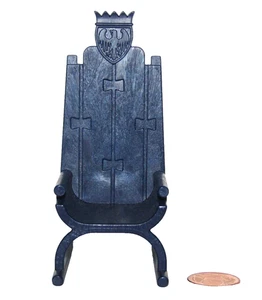 Playmobil Miniature Medieval Royal "Wood" Blue Chair Throne - C36 - Picture 1 of 4