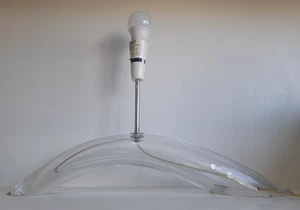 Rare 1990's David Hunt Lighting Italian Crystal Glass Modernist Tusk Table Lamp - Picture 1 of 18