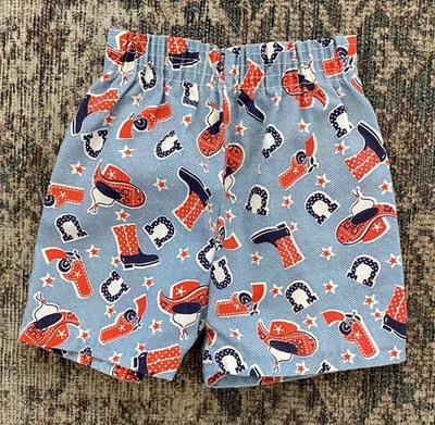 Винтажные шорты 50-х Fruit of the Loom с ковбойским принтом для мальчиков размер 4 редкие!  - Изображение 1 из 4