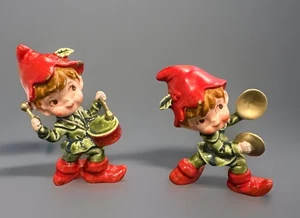 "Par de estatuillas de elfos vintage hechas en Japón 3,5-4"" leer descripción" - Imagen 1 de 7