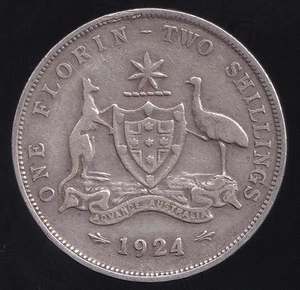 Australia 1924 Un Florín 2/- Jorge V - En muy buen estado/bien - Imagen 1 de 3
