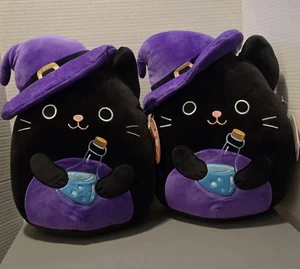 2 Squishmallows 12" Otoño el Gato Negro con Poción y Sombrero de Bruja Halloween 2025 Nuevo con Etiquetas - Imagen 1 de 12