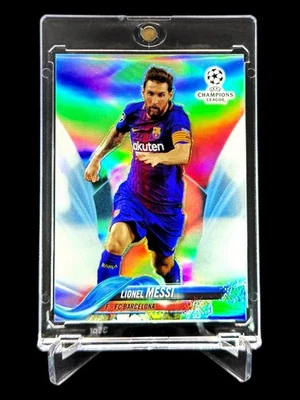 2017 UEFA Topps Chrome LIONEL MESSI REFRACTOR 1 HOLO FC Barcelona🔥SHARP🔥RARE🔥 - Image 1 of 4