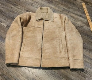 Zara Faux Suede Men’s Jacket Size XL Sherpa Lined Light Brow/Beige.        #2046 - Picture 1 of 11