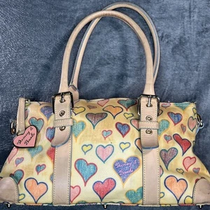 Dooney & Bourke Small Mini Satchel Cream Rainbow Zipper Heart Charm Bag - Picture 1 of 11