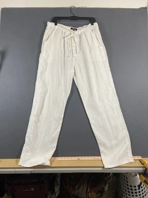 Pantalones de lino Threads By Saks Fifth Avenue para mujer XL blancos elásticos viajes costeros Foto 1 de 4