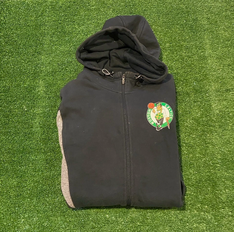 Boston Celtics jacket large under armour black mens full zip hooded threadborne - Image 1 of 4