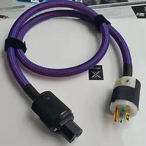 1x Cable de alimentación principal HiFi plateado EE. UU. enchufe dorado IEC - Imagen 1 de 4