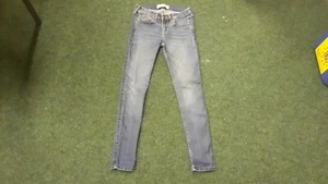 Pantalones de mezclilla Hollister Super ajustados cintura 26"" pierna 29"" azul oscuro descoloridos - Imagen 1 de 4