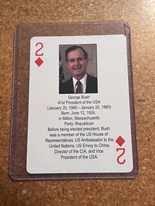 2011 Arcturus LLC The Presidents Playing Cards #2 de Diamonds George H. W. Bush - Imagen 1 de 2