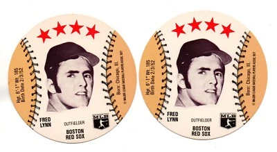 1977 FRED LYNN MLBPA MSA BASEBALL SPORTS DISCS FROM DETROIT CAESARS VTG RED SOX - Image 1 of 2