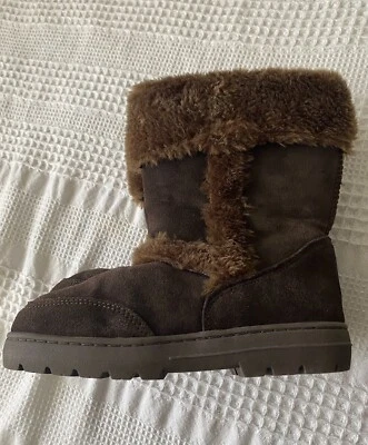 Style & Co Botas de Invierno Marrón Oscuro Gamuza con Imitación Cuero Real Ingenioso Para Mujer’s 8M Foto 1 de 4