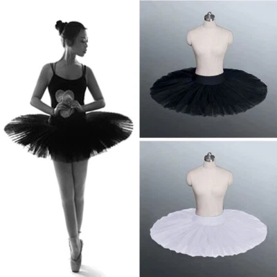 Lady Girl Black White Dance Ballet Practise Pancake Plateau Tutu Skirt Dancewear - Image 1 of 4