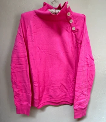 J.Crew XL розовый Cloudspun флис толстовка широкий кнопка воротник пуловер AC689 новый с Ярлыками - Изображение 1 из 4