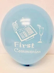 Palloncini in lattice Prima Comunione blu forniture per feste religiose 16 pezzi - Foto 1 di 2