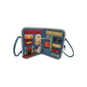 Neu Baby Kleinkind Montesdori Busy Softboard zum Erlernen des Schnallens Druckknopf binden... - Bild 1 von 6