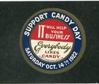Affiche timbre étiquette SUPPORT CANDY DAY 1922 Il aidera votre entreprise