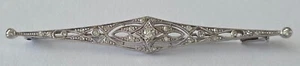 Art Deco Old European Cut Diamond Platinum Pin/Brooch THREE DAY ACTION - Picture 1 of 5