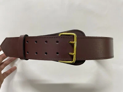 Genuine Calf Leather Military Belt 3mm Thick Leather Sam Browne Duty 2″ wide - Image 1 of 4