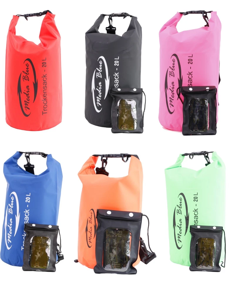 MEDIABLUE Wasserfester Packsack in 5/10/20Liter : Seesack Wasserdichte Trockentasche / See