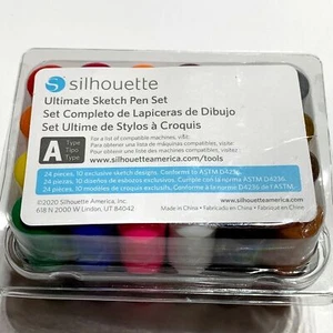 Silhouette Ultimate Sketch Pen Set 24 Pieces Cameo Portrait Curio Models - Picture 1 of 3