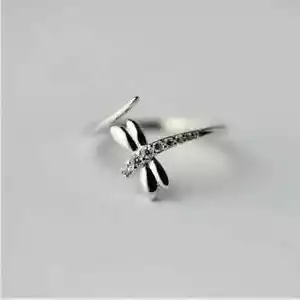 Women's Special Dragonfly Unique Toering Simulated Diamond 925 Sterling Siver - Picture 1 of 5