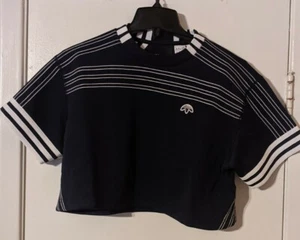 NWT Adidas Alexander Wang AW Flip Crop Top BR3782 Shirt Blue Women Size 2XS - Picture 1 of 6