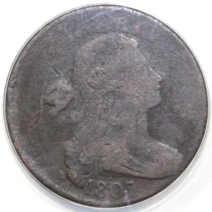1807 1c S-276 Rotated Dies Draped Bust Large Cent ANACS F 12 Details Corroded - Picture 1 of 5