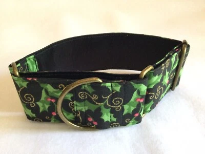 Collar Martingala Navidad, 2 pulgadas (5 cm) de ancho para PEQUEÑOS galgos o whippets Foto 1 de 4