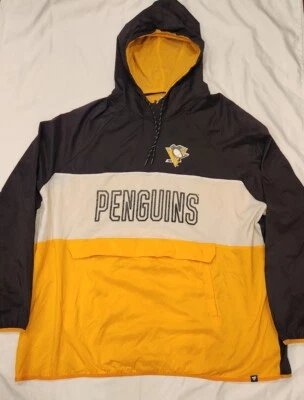 Quebra-vento masculino Fanatics Pittsburgh Penguins quarto de zíper colorblock 5XL LER - Imagem 1 de 4