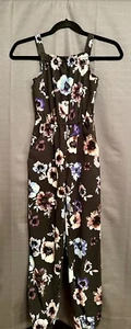 H&M Sleeveless Floral Print Square Neck Pockets Black Pink Jumper Girl’s US 10 - Picture 1 of 4