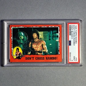 1985 Topps Rambo First Blood II #56 "Dont Cross Rambo!" PSA9 Mint Rare! Stallone - Picture 1 of 2