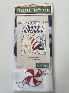 Bandiera Vintage WinCraft Buon Compleanno Grande 27” X 37” Decorazione Verticale Made In USA - Foto 1 di 5