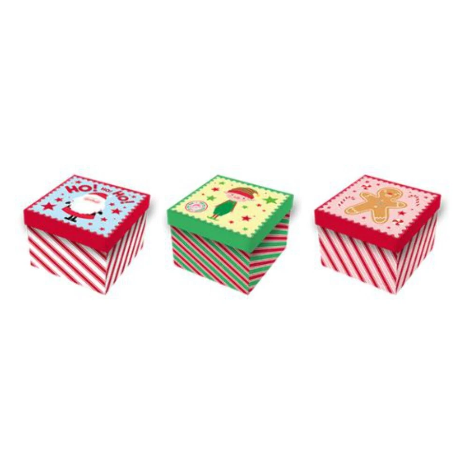 FABFINDS Christmas Square Gift Box 16cm x 16cm Assorted Styles