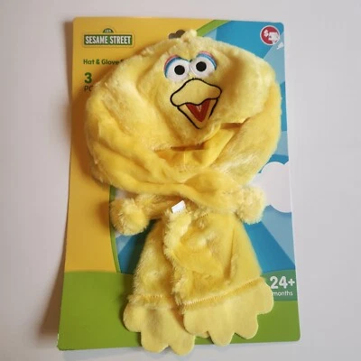 Juego de 3 sombreros y mitones Big Bird nuevos Foto 1 de 4
