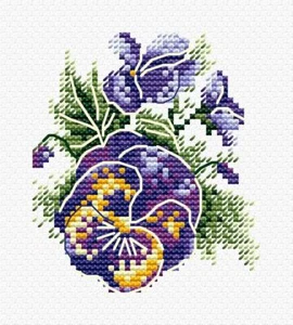 Pansies SM-630 MP Studia Counted Cross Stitch Kit - Picture 1 of 3