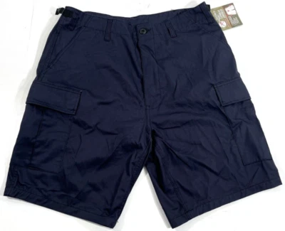 NWT MENS ROTHCO POLY COTTON CARGO POCKET BDU SHORTS 65209 MIDNIGHT NAVY SMALL - Image 1 of 4