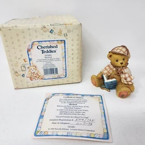 Vintage Cherished Teddies 163481 SHERLOCK "Good Friends Are Hard To Find" - Picture 1 of 12