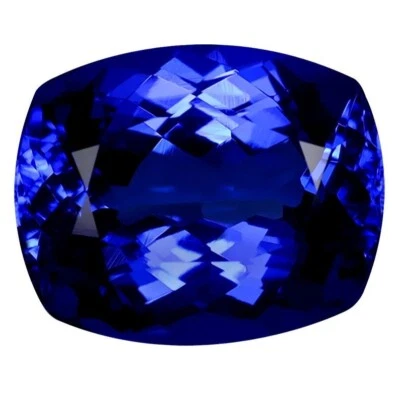 Natural Tanzanite Blue Color Cushion Shape 9.18 Ct+ Certified Loose Gemstone - Image 1 of 3