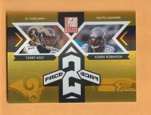 Torry Holt Koren Robinson 2005 Donruss Elite Face 2 caras dorado/1000 7O - Imagen 1 de 2